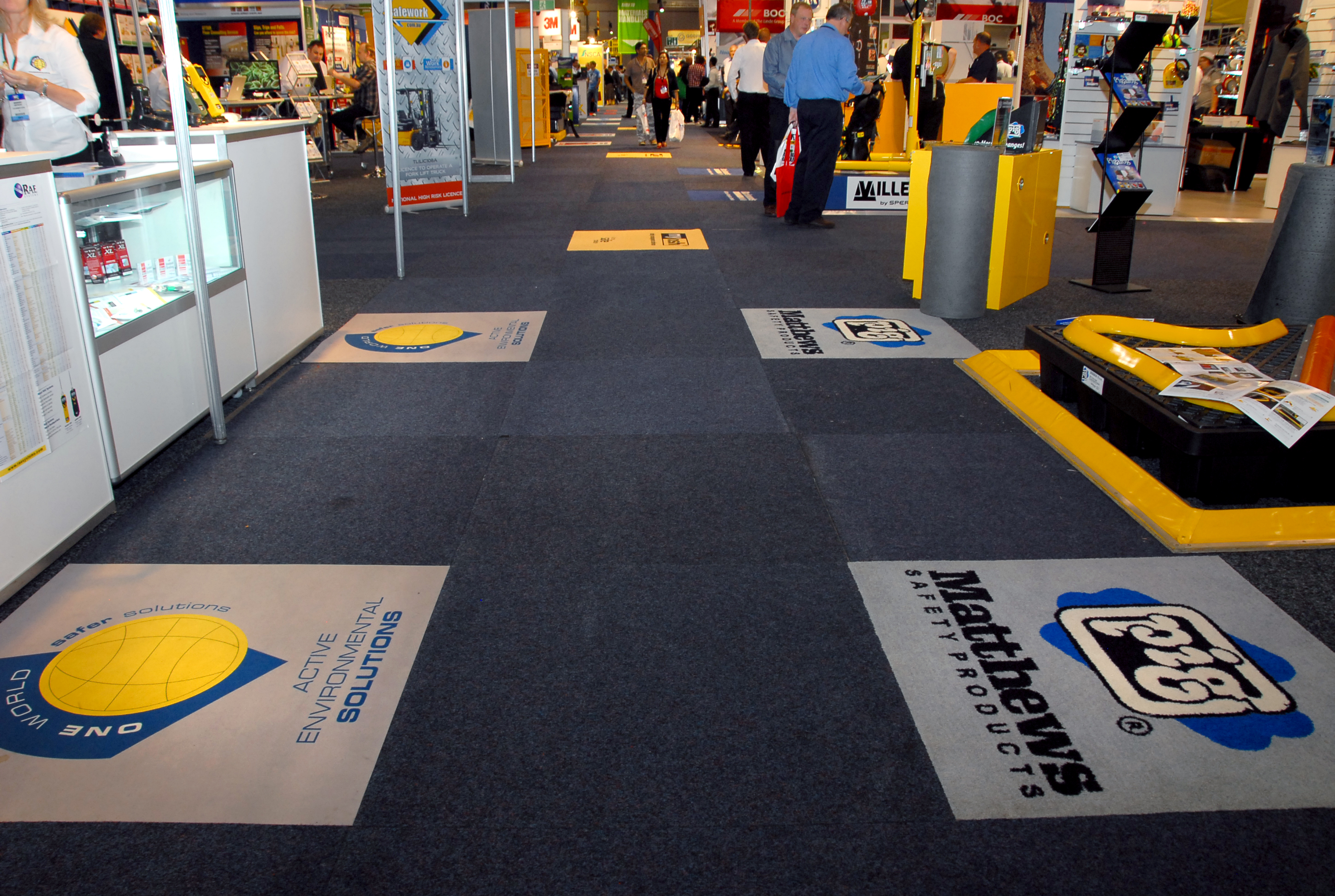 Melbourne Safety Show branded exhibition tiles